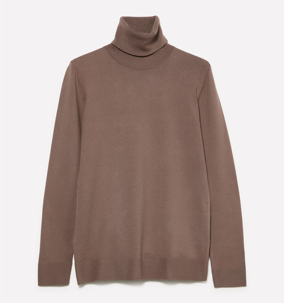 Brown regular fit turtleneck - women's high neck sweaters - Brown | Sisley image number 1